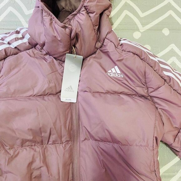 Adidas running training pink thick winter snow puffer jacket coat bomber - Picture 3 of 7